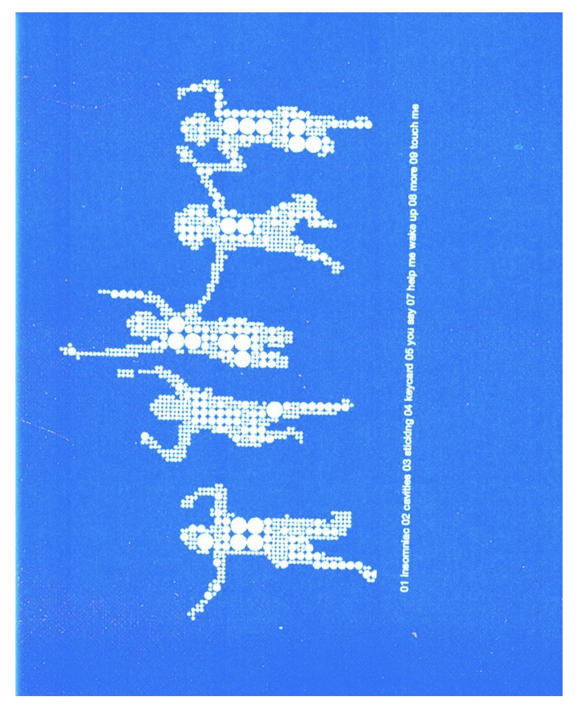 Halftone dancers on blue — tracklist edge
